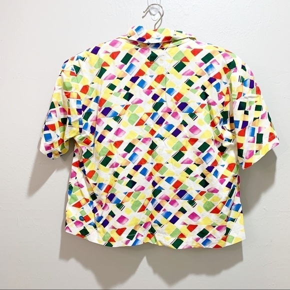 VIA VAI by POLLERO Geometric Print Button Down Top - Picture 2 of 5